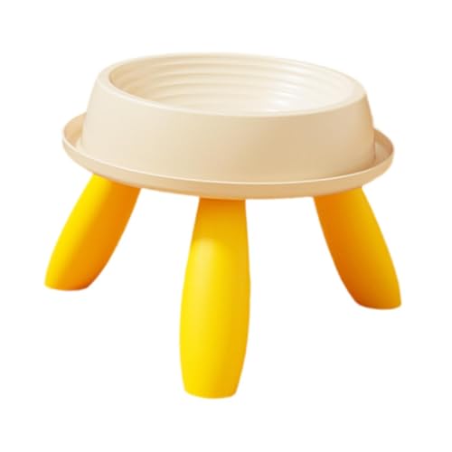 perfk Hochgezogene Katzenschüssel -Snackbehälter, Hundeschale Schutz des Haustieres, Non Slip Cat Food und Water Bowl Waterer und Feeder für Kätzchen, Beige Und Gelb von perfk