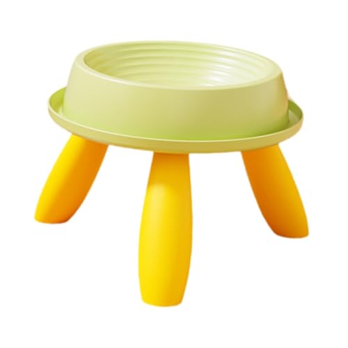 perfk Hochgezogene Katzenschüssel -Snackbehälter, Hundeschale Schutz des Haustieres, Non Slip Cat Food und Water Bowl Waterer und Feeder für Kätzchen, Grün Und Gelb von perfk
