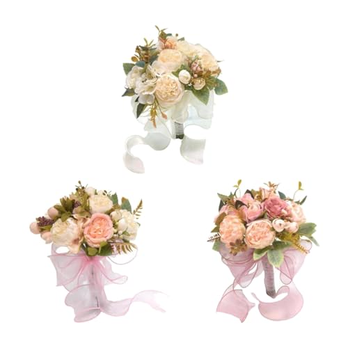 perfk Hochzeitssträuße, Brauthochzeitsstrauß, mit Band, Künstlicher Blumenstrauß von perfk