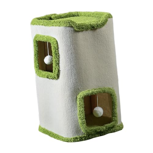perfk Höhlenkatzenbett, großes Katzenhaus, geschlossener Möbelschutz, Nest Cube Condos überdachtes Bett für Hauskatzen, mehrere kleine Haustiere, Doppelschicht von perfk