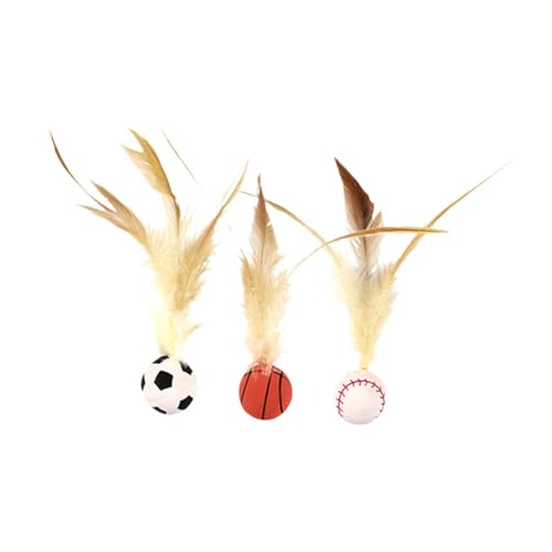 perfk Hüpfburkenspielzeug Haustier Spielzeug Interaktiver Feder Ball Spielzeug für Hundekatzen Kätzchen von perfk