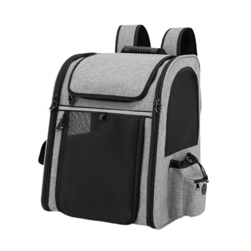 perfk Hunde-Rucksack, Tragetasche für Haustiere, leicht, tragbar, für kleine und mittelgroße Katzen und Hunde, Tragetasche für Reisen, Camping, Wandern, grau perfk Hunde-Rucksack, Tragetasche für Haustiere, leicht, tragbar, für kleine und mittelgroße Katzen und Hunde, Tragetasche für Reisen, Camping, Wandern, grau von perfk