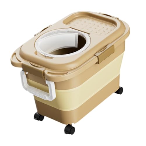 perfk Hundefutter-Aufbewahrungsbehälter, Eimer, Tierfutter-Aufbewahrung, Hundefutterbehälter mit Deckel, Katzen-Trockenfutterbehälter, Behälter für Getreide, Khaki perfk Hundefutter-Aufbewahrungsbehälter, Eimer, Tierfutter-Aufbewahrung, Hundefutterbehälter mit Deckel, Katzen-Trockenfutterbehälter, Behälter für Getreide, Khaki von perfk