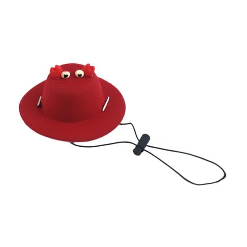perfk Hundeschaufelhut, verstellbare, schöne Mode -Dress -up lustige Kleidung Accessoires für Katze kleine Hunde Bequeme Fischermütze, Krabbe von perfk