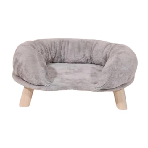 perfk Hundesofa, erhöhtes Haustierbett mit Holzbeinen, warmes Welpensofa, rutschfestes Plüsch-Haustierbett, Katzen-Couchbett für drinnen, Katzen, Kätzchen, Grau perfk Hundesofa, erhöhtes Haustierbett mit Holzbeinen, warmes Welpensofa, rutschfestes Plüsch-Haustierbett, Katzen-Couchbett für drinnen, Katzen, Kätzchen, Grau von perfk