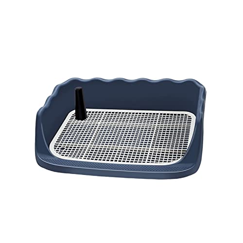 perfk Hundetöpfchen-Tablett für den Innenbereich, Hundetoiletten-Leitplanken-Design, groß, mit abnehmbarem Pfosten mit Abfluss, Pee-Pad-Halter, Blau perfk Hundetöpfchen-Tablett für den Innenbereich, Hundetoiletten-Leitplanken-Design, groß, mit abnehmbarem Pfosten mit Abfluss, Pee-Pad-Halter, Blau von perfk