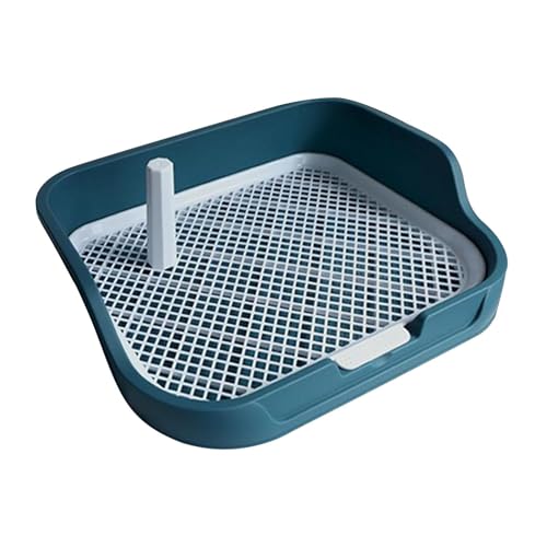 Hundetoilette, Hundetöpfchen-Unterlage mit abnehmbarem Pfosten, Wiederverwendbare Netz-Trainingstoiletten-Töpfchenschale für kleine und mittelgroße, Blau Hundetoilette, Hundetöpfchen-Unterlage mit abnehmbarem Pfosten, Wiederverwendbare Netz-Trainingstoiletten-Töpfchenschale für kleine und mittelgroße, Blau von perfk