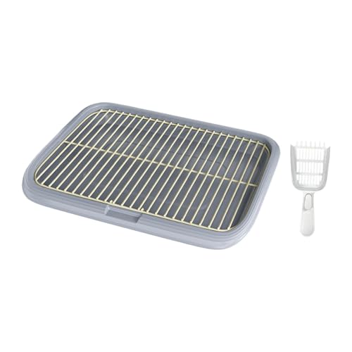 perfk Hundetoilette, Töpfchen-Ecke, abnehmbar, leicht zu reinigen, tragbare Töpfchen-Toilette, Welpen-PIPI-Pad-Halter für Welpen, Grau, XL von perfk