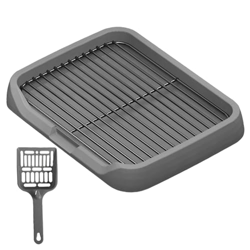 perfk Hundetoilette, Töpfchentablett für den Innenbereich, Haustiertoilette, Welpentöpfchentablett, Töpfchentrainer, Welpen-PIPI-Pad für kleine, mittelgroße, grau perfk Hundetoilette, Töpfchentablett für den Innenbereich, Haustiertoilette, Welpentöpfchentablett, Töpfchentrainer, Welpen-PIPI-Pad für kleine, mittelgroße, grau von perfk