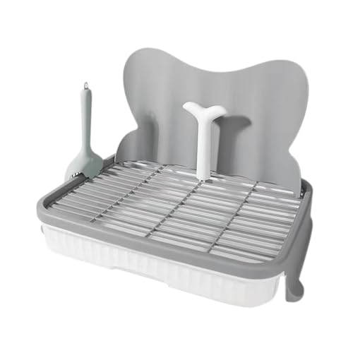 perfk Hundetoilette, Töpfchentrainer, Eck-Welpen-PIPI-Pad, abnehmbare Welpentoilette, Haustier-Trainingstoilettentablett für Hunde, Katzen, Hamster, grau perfk Hundetoilette, Töpfchentrainer, Eck-Welpen-PIPI-Pad, abnehmbare Welpentoilette, Haustier-Trainingstoilettentablett für Hunde, Katzen, Hamster, grau von perfk