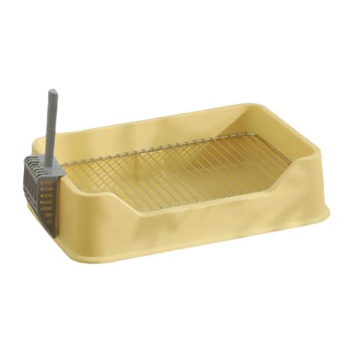 perfk Hundetoilette mit Löffel, Kaninchentoilette, Haustier-Toilette, Welpen-Toilette, Bettwäsche-Box für kleine Tiere, Kaninchen, kleine Hunde, Gelb perfk Hundetoilette mit Löffel, Kaninchentoilette, Haustier-Toilette, Welpen-Toilette, Bettwäsche-Box für kleine Tiere, Kaninchen, kleine Hunde, Gelb von perfk