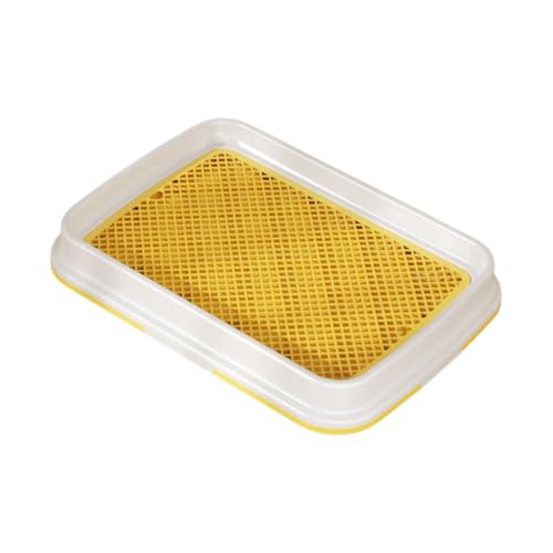 perfk Hundetoilette mit abnehmbarem Post -Welpen -Müll Pfannenpans Welpen -Trainingstablett Haustier -Toilettentrainingsinhaber, Gelb von perfk