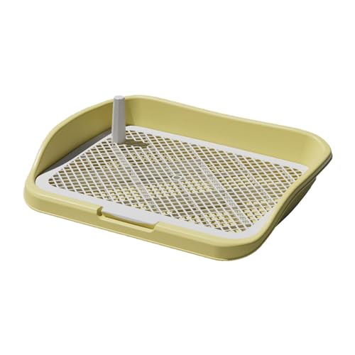 perfk Hundetoilette, Hundetöpfchen-Unterlage mit abnehmbarem Pfosten, Wiederverwendbare Netz-Trainingstoiletten-Töpfchenschale für kleine und mittelgroße, Grau-gelb perfk Hundetoilette, Hundetöpfchen-Unterlage mit abnehmbarem Pfosten, Wiederverwendbare Netz-Trainingstoiletten-Töpfchenschale für kleine und mittelgroße, Grau-gelb von perfk