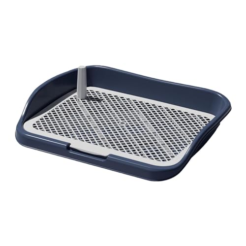 perfk Hundetoilette, Hundetöpfchen-Unterlage mit abnehmbarem Pfosten, Wiederverwendbare Netz-Trainingstoiletten-Töpfchenschale für kleine und mittelgroße, Navy Blau perfk Hundetoilette, Hundetöpfchen-Unterlage mit abnehmbarem Pfosten, Wiederverwendbare Netz-Trainingstoiletten-Töpfchenschale für kleine und mittelgroße, Navy Blau von perfk