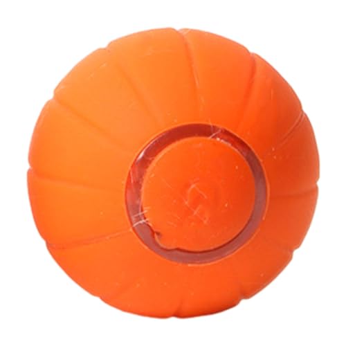 perfk Intelligenter, interaktiver Katzenspielzeugball, intelligenter beweglicher Katzenspielzeugball, selbstbewegender und rollender Ball mit Buntem Licht, Orange von perfk