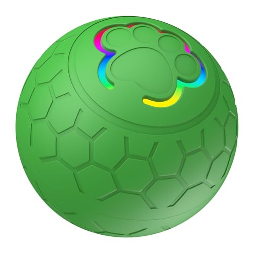 perfk Intelligentes Rollball-Hundespielzeug mit Licht, interaktives Haustierspielzeug, Kätzchenspielzeug, Katzenspielzeug für Hunde, Innenkatzen, Kätzchen, Grün von perfk