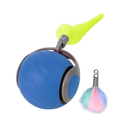 perfk Interaktiver Katzenspielzeugball, beweglicher Ball, Indoor-Übung, tragbares, intelligentes, lustiges Katzenrollballspielzeug, automatisches, Blau perfk Interaktiver Katzenspielzeugball, beweglicher Ball, Indoor-Übung, tragbares, intelligentes, lustiges Katzenrollballspielzeug, automatisches, Blau von perfk