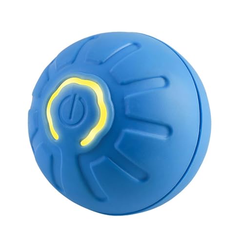 perfk Interaktives Hundespielzeug mit Licht, automatischer Rollball, intelligenter, Haustierbälle für die Katze im Innenbereich, Blau von perfk