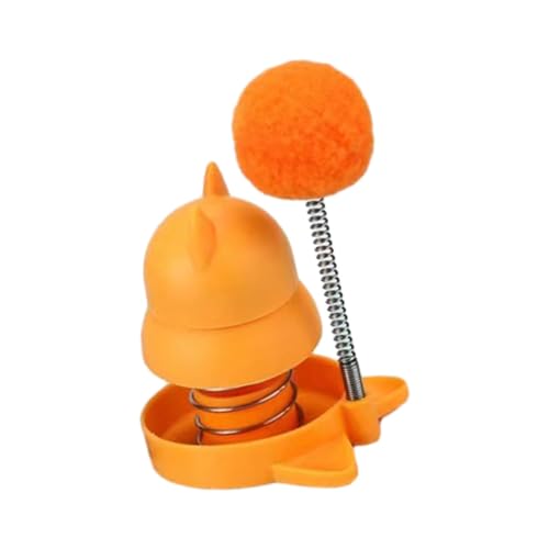 perfk Interaktives Katzenspielzeug, Katzenminze-Wandball-Reinigung, drehbarer, kauender, essbarer Katzensnack-Ball, Katzenminze-Aufkleber für den Boden im, Orange von perfk