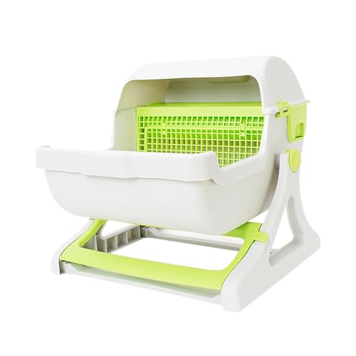 perfk Kätzchentoilette, Katzenstreubehälter, Katzenmöbel, halbautomatischer, schnell zu reinigender Katzenstreubehälter für alle Arten von Katzenstreu, GRÜN perfk Kätzchentoilette, Katzenstreubehälter, Katzenmöbel, halbautomatischer, schnell zu reinigender Katzenstreubehälter für alle Arten von Katzenstreu, GRÜN von perfk