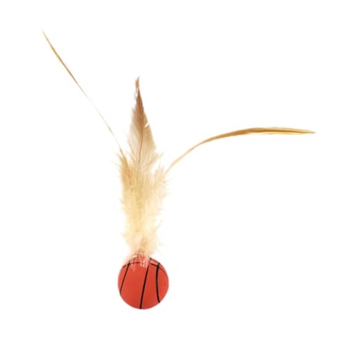 perfk Katzen Hüftball mit Feather Katze Feder Ball Spielzeug Unterhaltung Spielzeug lustiger interaktiver Federballspielzeug für Kätzchen Haustier Geschenk, Basketball perfk Katzen Hüftball mit Feather Katze Feder Ball Spielzeug Unterhaltung Spielzeug lustiger interaktiver Federballspielzeug für Kätzchen Haustier Geschenk, Basketball von perfk
