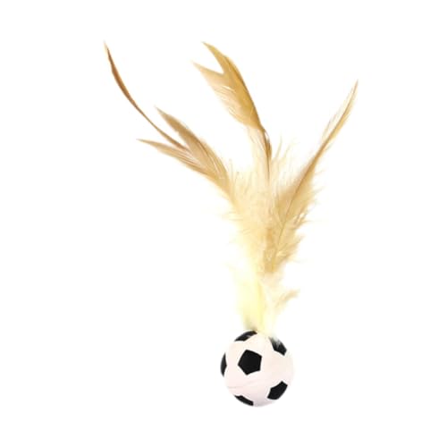 perfk Katzen Hüftball mit Feather Katze Feder Ball Spielzeug Unterhaltung Spielzeug lustiger interaktiver Federballspielzeug für Kätzchen Haustier Geschenk, Fußball von perfk