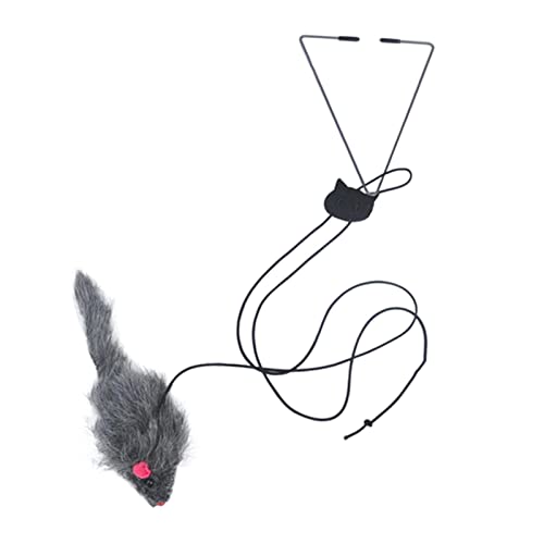 perfk Interaktive Katzenspielzeug mit Maus,Einstellbar Teleskopisch Katzen Spielzeug Plüschspielzeug für Katzen Lustiger Katzenstock Gesamtlänge ca. 1.8 Meter Lang von perfk