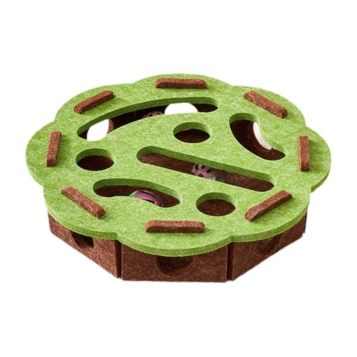 perfk KatzenPuzzlespielzeug mit Ballinteraktion, weiches FilzSpiel, Langeweile, Kätzchen, Spielspielzeug, beschäftigter, Grüne Runde perfk KatzenPuzzlespielzeug mit Ballinteraktion, weiches FilzSpiel, Langeweile, Kätzchen, Spielspielzeug, beschäftigter, Grüne Runde von perfk