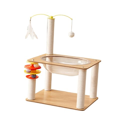 perfk Katzenbaum, transparente Raumkapsel und Kratzbaum, Dichte Bretterwohnung mit Hängematte für Hauskatzen zum Spielen, Ausruhen und Schlafen perfk Katzenbaum, transparente Raumkapsel und Kratzbaum, Dichte Bretterwohnung mit Hängematte für Hauskatzen zum Spielen, Ausruhen und Schlafen von perfk