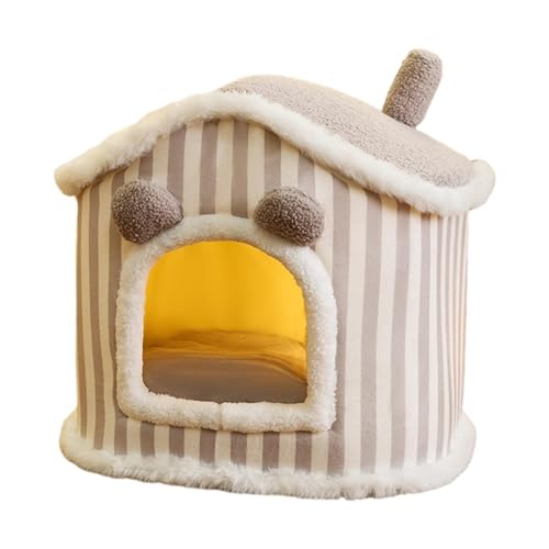 perfk Katzenbett, Schlafhaus, Kätzchenunterschlupf, warme, weiche, abnehmbare Katzenhütte für den Innenbereich, Rutschfester Boden, warmes Höhlennest, Grau, L perfk Katzenbett, Schlafhaus, Kätzchenunterschlupf, warme, weiche, abnehmbare Katzenhütte für den Innenbereich, Rutschfester Boden, warmes Höhlennest, Grau, L von perfk