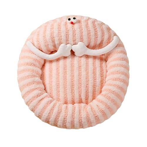 perfk Katzenbett für Hauskatzen, kleine Hundebetten, Warmer Zwinger, Herbst-Winter-Schlafunterlage, weiches Haustier-Nistbett, Plüschkissen für Kätzchen, Rosa von perfk