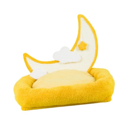 perfk Katzenbett für Hauskatzen mit Kratzbrett, abnehmbares Kätzchenbett, waschbares Katzensofabett, Hundebett für Kätzchen, Katzen, kleine Hunde, Gelb, L perfk Katzenbett für Hauskatzen mit Kratzbrett, abnehmbares Kätzchenbett, waschbares Katzensofabett, Hundebett für Kätzchen, Katzen, kleine Hunde, Gelb, L von perfk