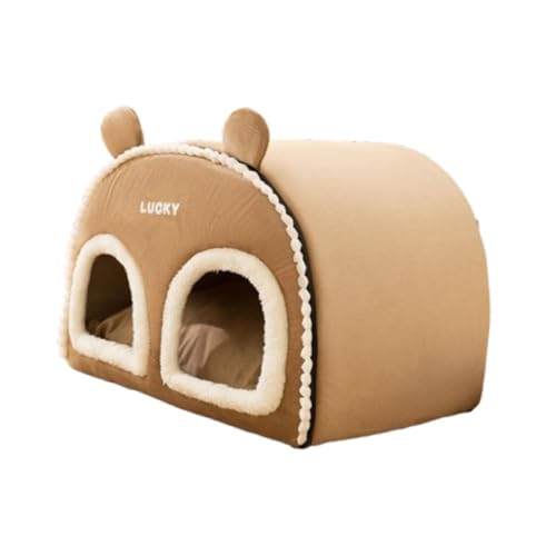 perfk Katzenbetthaus mit Zwei Vordereingängen 50x40x40cm für Herbst und Winter Vielseitiges dekoratives Katzenzelt Hütte Kätzchennest, Braun perfk Katzenbetthaus mit Zwei Vordereingängen 50x40x40cm für Herbst und Winter Vielseitiges dekoratives Katzenzelt Hütte Kätzchennest, Braun von perfk