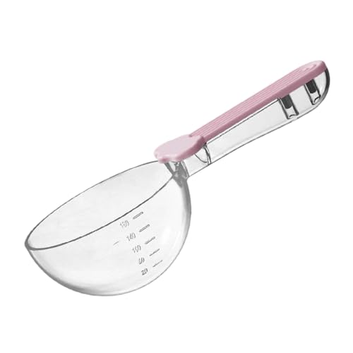 perfk Katzenfutterschaufel, Hundelöffel, lebensmittelecht, vielseitig verwendbar, ergonomischer Griff mit Maßangaben, Futterschaufel für Haustiere mit, Rosa von perfk