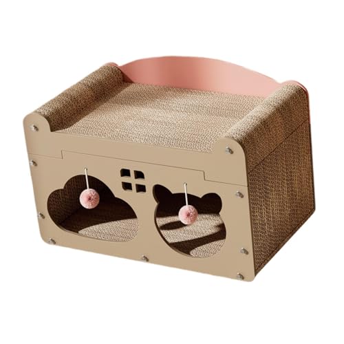 perfk Katzenhaus aus Karton, Katzenkratzbrett, Katzenmöbel, interaktives Haustierspielzeug, Katzenloungebox, Kratzbrett, Spielzeug für Kätzchen, Hauskatzen, grau perfk Katzenhaus aus Karton, Katzenkratzbrett, Katzenmöbel, interaktives Haustierspielzeug, Katzenloungebox, Kratzbrett, Spielzeug für Kätzchen, Hauskatzen, grau von perfk