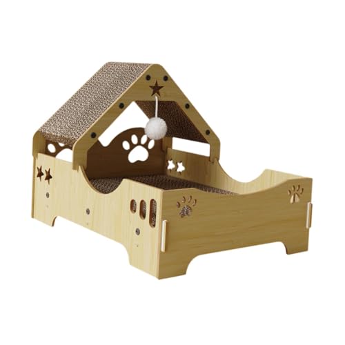 perfk Katzenhaus aus Karton, Loungebett, Möbelschutz, groß, für Hauskatzen, Katzenspielzeug, verdicktes Kratzbett, Kratzkissen, Spielzeug perfk Katzenhaus aus Karton, Loungebett, Möbelschutz, groß, für Hauskatzen, Katzenspielzeug, verdicktes Kratzbett, Kratzkissen, Spielzeug von perfk