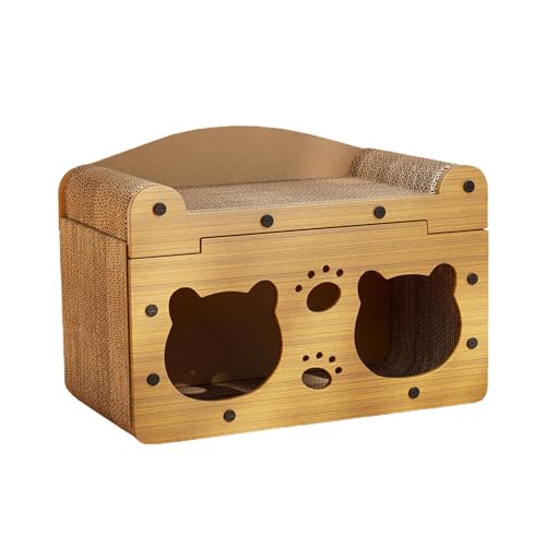 perfk Katzenhaus aus Wellpappe, Katzenhaus, Höhle, Möbelschutz, Versteck, Kratzbrett, Spielzeug, Kratzbrett für Kätzchen, Haustierspielzeug, Kätzchen, Doppelschicht perfk Katzenhaus aus Wellpappe, Katzenhaus, Höhle, Möbelschutz, Versteck, Kratzbrett, Spielzeug, Kratzbrett für Kätzchen, Haustierspielzeug, Kätzchen, Doppelschicht von perfk