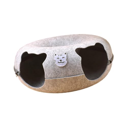 perfk Katzenhöhle, Donut-Katzenbett mit 2 Löchern, Versteck, waschbar, atmungsaktiv, Nest, Katzentunnelbett, Katzen-Donut-Tunnel für kleine Haustiere, perfk Katzenhöhle, Donut-Katzenbett mit 2 Löchern, Versteck, waschbar, atmungsaktiv, Nest, Katzentunnelbett, Katzen-Donut-Tunnel für kleine Haustiere, von perfk
