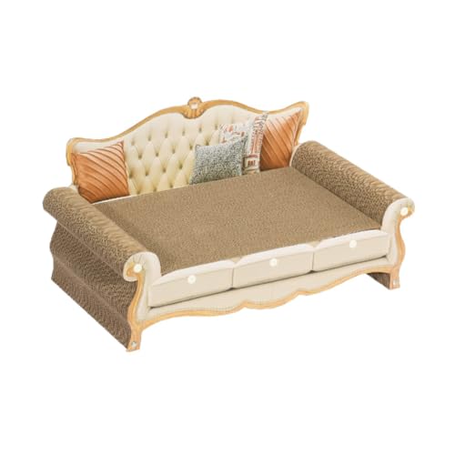 perfk Katzenkratzbrett, Couch-Lounge, stabile Schleifkrallen verhindern Möbelschäden, großes Katzennest aus Wellpappe für die Ruhepause von Hauskatzen, Style A perfk Katzenkratzbrett, Couch-Lounge, stabile Schleifkrallen verhindern Möbelschäden, großes Katzennest aus Wellpappe für die Ruhepause von Hauskatzen, Style A von perfk