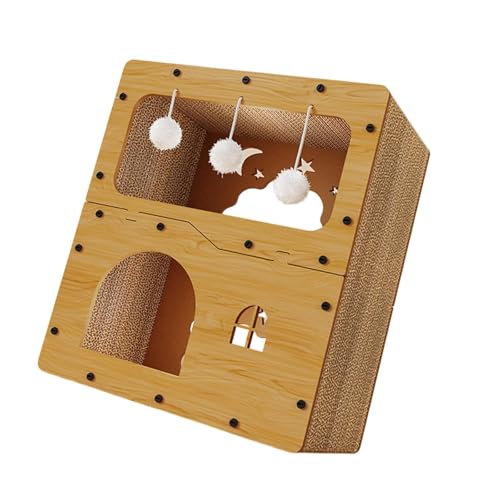 perfk Katzenkratzbrett, Katzenhaus, Katzenhütte, Krallenschleifen, Versteck, Kratzbrett, Katzenbett, Karton, Katzenhaus für Kätzchen, Hauskatzen, Ohne Torbehang perfk Katzenkratzbrett, Katzenhaus, Katzenhütte, Krallenschleifen, Versteck, Kratzbrett, Katzenbett, Karton, Katzenhaus für Kätzchen, Hauskatzen, Ohne Torbehang von perfk
