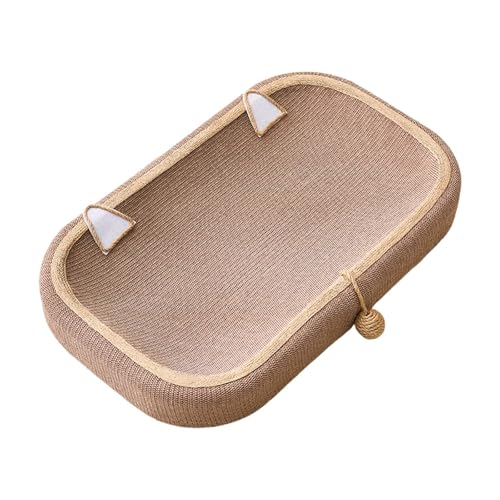 perfk Katzenkratzbrett, verdickter Möbelschutz mit Ball, Kratzbrett, Nestbecken für Hauskatzen, Schleifklauen, 61cmx40cmx9cm von perfk