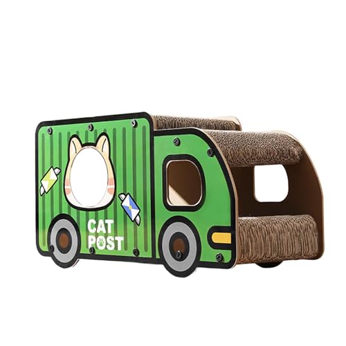 perfk Katzenkratzbrett-LKW, Spielwellpappe, Schlafspielzeug für Haustiere, Katzenkratzbrett für kleine und mittelgroße Katzen, Lastwagen perfk Katzenkratzbrett-LKW, Spielwellpappe, Schlafspielzeug für Haustiere, Katzenkratzbrett für kleine und mittelgroße Katzen, Lastwagen von perfk