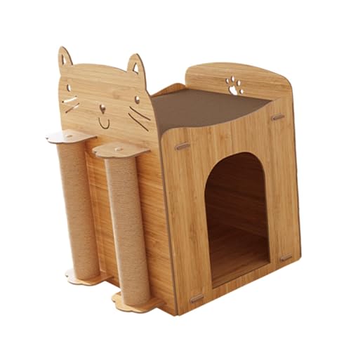 perfk Katzenkratzbrett aus Holz, Katzenhaus aus Karton, Versteck, 2-in-1-Spielhaus, Kratzbett für Kätzchen, Katzen, Geburtstag, Heimdekoration perfk Katzenkratzbrett aus Holz, Katzenhaus aus Karton, Versteck, 2-in-1-Spielhaus, Kratzbett für Kätzchen, Katzen, Geburtstag, Heimdekoration von perfk