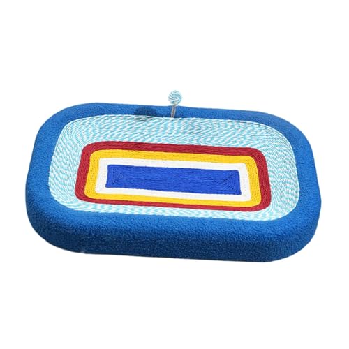 perfk Katzenkratzbrett aus Karton, Bett aus Karton mit Ball, Übungsmöbelschutz, Spiel-Oval-Katzenkratzbrett, Katzenkratzbrett von perfk