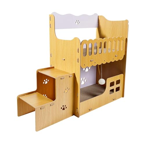 perfk Katzenkratzer Cat Villa Doppelschichtzubehör vertikales Training Interaktion Ball Spielzeugkatzen Spielen Hausaktivitätszentrum von perfk