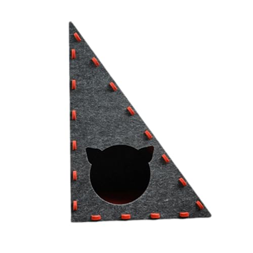 perfk Katzenkratzer Filzfilm Katzenkratzer Unterkunft Nest Katzenhaus Möbel Beschützer für kleine mittelgroße große Katzen, die ruhen und ruhen, Rot Und Grau von perfk