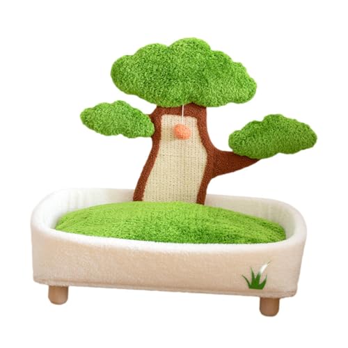 perfk Katzenkratzer mit Bett Bonsai Katzenbett Interaktive Mahlklauen -Tierversorgungen Condo Katze Kratzerpfosten zum Spielen von Bewegung, mit Holzbeinen perfk Katzenkratzer mit Bett Bonsai Katzenbett Interaktive Mahlklauen -Tierversorgungen Condo Katze Kratzerpfosten zum Spielen von Bewegung, mit Holzbeinen von perfk