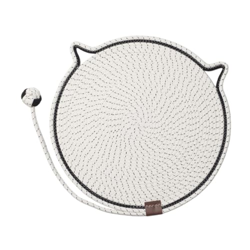 perfk Katzenkratzernpad Teppich, Katzenkratzer -Mattenklauen Spielzeug Interactive Cat Toy Ball Scratch Pad mit Spielzeug für Wall Spielen nach Hause, Weiß von perfk