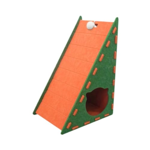 perfk Katzenkratzkissen, Interaktives Spielzeug für Innenkatzen, Dreieckiges Kratzspielzeug, Möbelschutz für Kleine, Mittelgroße Und Große Katzen, Kätzchen, Orange von perfk
