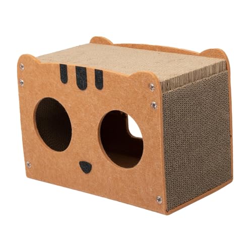 perfk Katzenkratzpad, Katzenkratzbett, interaktives Spielspielzeug, stabile Kratzbox aus Kratzkarton für Katzen zum Kratzen der Pfoten, Gelb perfk Katzenkratzpad, Katzenkratzbett, interaktives Spielspielzeug, stabile Kratzbox aus Kratzkarton für Katzen zum Kratzen der Pfoten, Gelb von perfk